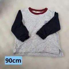 petit main 長袖Tシャツ 90サイズ グレー/ネイビー