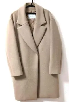 ウール80%混 チェスターコート ベージュ ロングコート S