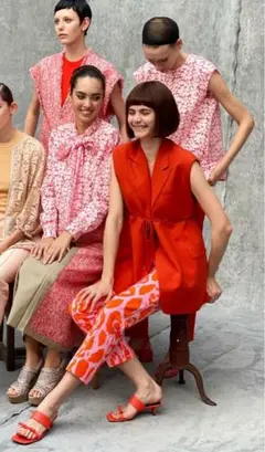 【新品・未使用】Drawer ドゥロワー ピンクツイード ノースリーブベスト Drawer ドゥロワー ＊ ピンクツイード ノースリーブベスト 38