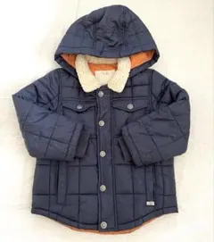 ZARA BOYS フード付き中綿キルティングジャケット ネイビー 100