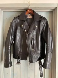 y2レザー Dポケ！　DOUBLE JACKET 38 BLACK