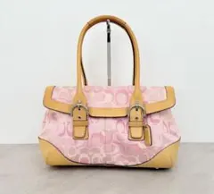 COACH コーチ Vintage Pink Signature Handbag