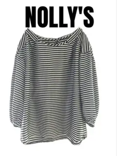 新品 NOLLEY'S ノーリーズ 水玉 麻 リネン パフスリーブ トップス