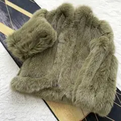 肉厚◎/クロップド/着丈60 グレー フォックス ショート ファーコート