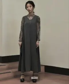 epic day メローレースAラインロングドレス パーティードレス M 結婚式