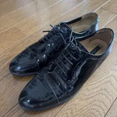 ブラックレザーオックスフォードシューズ