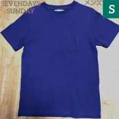 【最安値】SEVENDAYS=SUNDAY 半袖Tシャツ 紺 ブルー Sのサムネイル