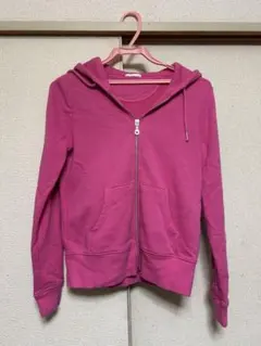 ピンク フルジップ パーカー Mサイズ