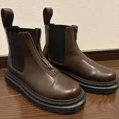 GU×UNDERCOVER サイドゴアハーフジップブーツ　ユニセックスDブラウン