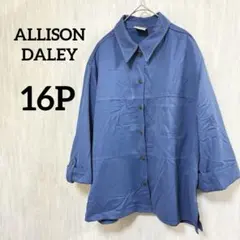 ALLISON DALEY 【16P】青系 レディース シャツジャケット 古着