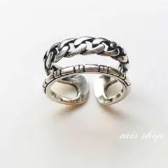 silver925 2連チェーンリング/シルバー925 リング　ring