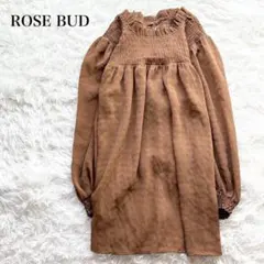 ローズバッド フリルネックブラウス パフスリーブ シャーリング 透け感 ゆったり