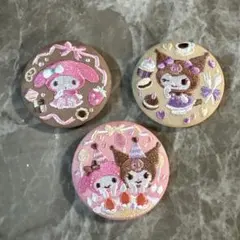 サンリオキャラクターズ 刺繍 缶バッジ　マイメロ　クロミ　シークレット