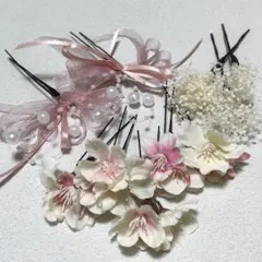 【Spring SALE】　桜　髪飾り　ヘッドドレス　結婚式　卒業式　七五三