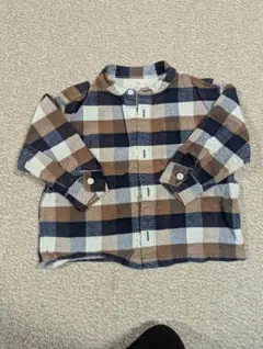 チェック柄長袖シャツ 100cm　無印良品