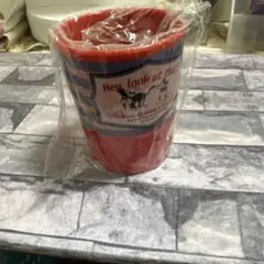 赤いストライプカップ Hey look at this