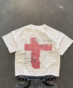 y2k グラフィックTシャツopium archive M ホワイト 短丈 - メルカリ