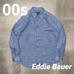 00s Eddie Bauer チェック リネンシャツ エディバウアー