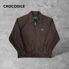 激レア90s-クロコダイルナイロンドリズラージャケットブラウンミニチェック