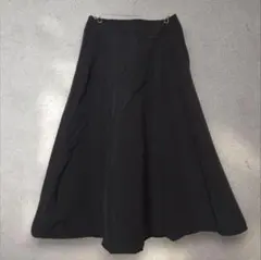 美品✨SHIPS シップス ソリッドフレアスカート 黒 S 裏地付き ロング丈