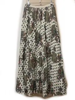 Lily Brown 花柄プリーツロングスカート