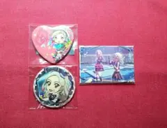 アイカツ　黒沢凛　缶バッジ　Stage　大衣装展　ハート　ふたりでユニット！