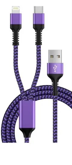 2in1 充電ケーブル iPhone 充電ケーブル &Type-C ケーブル 2