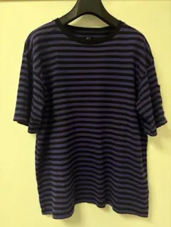 美品】USED 00s マルチボーダー Tシャツ ボックスシルエット BLK 