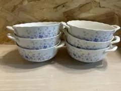 美濃焼　ブルーエルベ　手付きスープボウル6点のサムネイル