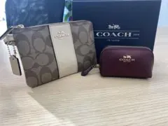 【未使用】COACHコーチ シグネチャー柄 リストレットポーチ＋小物 ケース