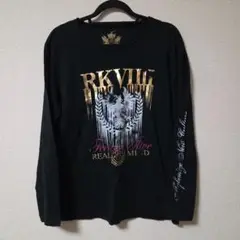 RUSS・K　ラスケー　ロゴ　長袖Tシャツ　ブラック　BLACK 黒 XL