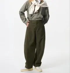 ユニクロ / ジャージーバレルレッグパンツ/ オリーブ色/ Sサイズ