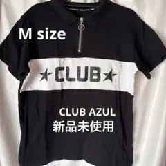 未使用品　CLUB AZUL ハーフジップ ポロシャツ ブラック ホワイトのサムネイル