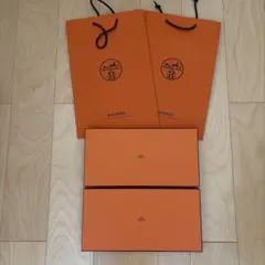 HERMES ショップ袋 とマフラーの箱2つセット