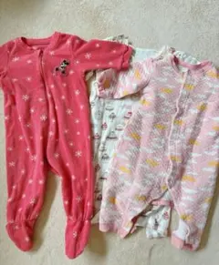 ロンパース3枚セット 70-80サイズ　フリース　コットン ミニー　部屋着