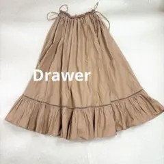 美品】Drawer ドゥロワー 花柄 フラワー ギャザー ロング スカート
