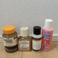 【トールペイント】筆クリーナー ＆ 仕上げ液（W&N他） 訳ありお得4点セット