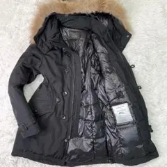美品✨ナノユニバース×西川ダウン S ダウンジャケット ラクーンファー 黒
