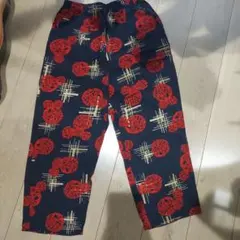 総柄 イージーパンツ ネイビー レッド