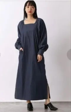 ローリーズファーム スクエアボリュームワンピース　デニム