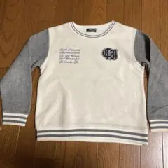 コムサイズム　フリース　ホワイト　グレー 130 トレーナー　丸首