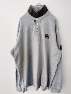canterbury カンタベリーグレー 長袖ポロシャツラガーシャツ 3L