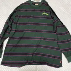 KOOKYN クーキー　緑 ストライプ 長袖カットソー　Lサイズ