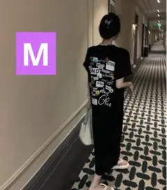 【新品！未使用！】ロングTシャツ　ブラック　Mサイズ　シャツワンピ　オーバー