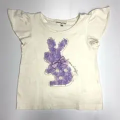 any FAM うさぎモチーフのもしゃもしゃTシャツ 100㎝