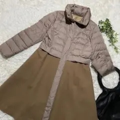ダウンコート　ベージュ　ブラウンダウン80%