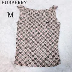 BURBERRY タンクトップノバチェック ノースリーブ ロゴ刺繍 y2k
