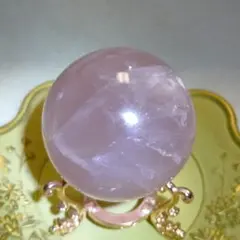 ローズクォーツ 丸玉 置物 スフィア 紅水晶 天然石 【超美品】129
