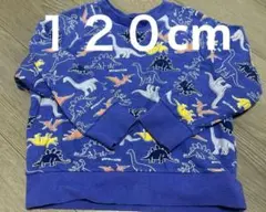 Moussonjon 恐竜柄 トレーナー ロイヤルブルー　120