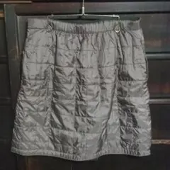 防寒スカート　巻きスカート　ラップスカート　キルティング　ブラウン　フリー